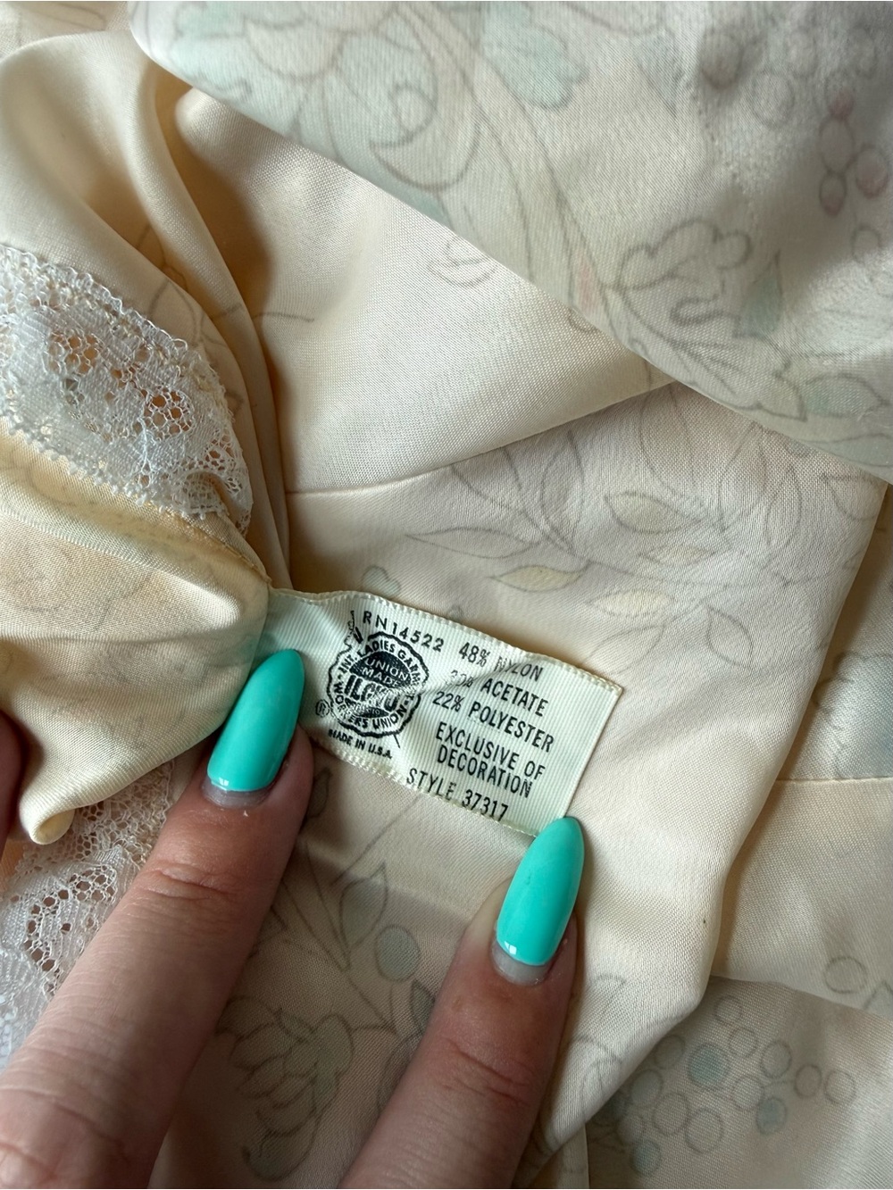 Christian Dior Cream Floral Lace Trim Vintage Camisole Top - Picture 6 of 6